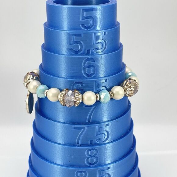 Easter Glass Faux Pearl Beaded Egg Charm Bracelet Stretch Cute Holiday Spring - Picture 5 of 6